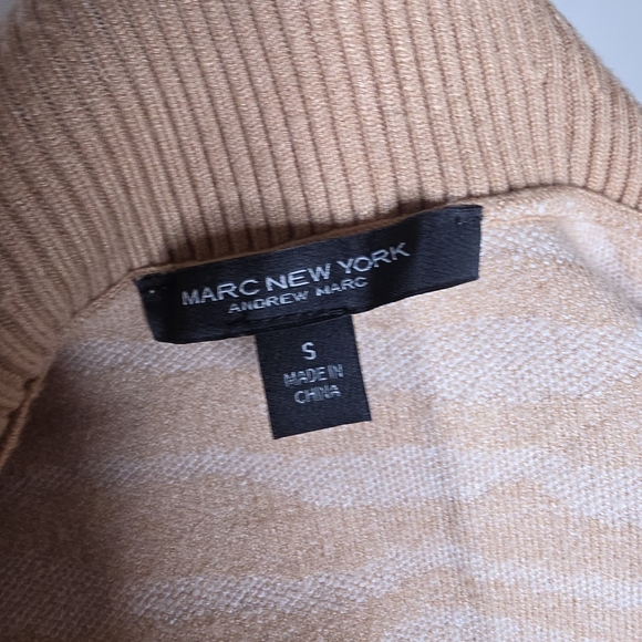 Marc New York Womens Zebra Print Zip Up Sweater Size Small Brown And White - Picture 8 of 8